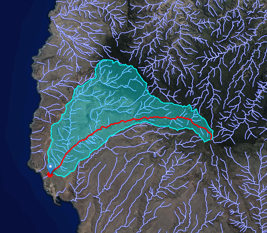 Cuenca calculada en La Gomera